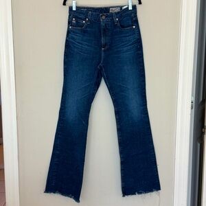 👖AG Alexxis boot cut 28 medium dark frayed hem jeans - like new, worn once!
